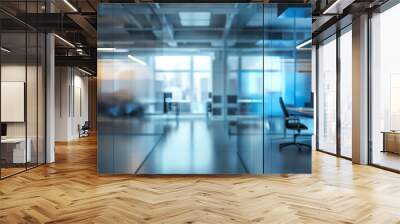 Modern office interior with glass partitions Wall mural