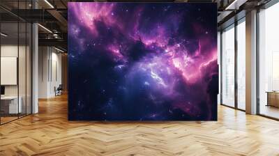 Colorful galaxy with stars and planets in motion Wall mural