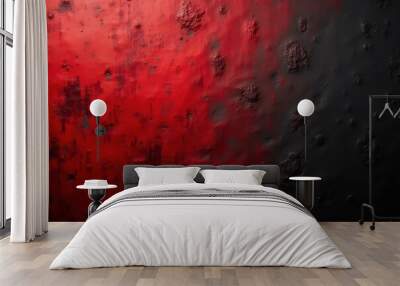 Red and Black Textured Surface with Imperfections Wall mural