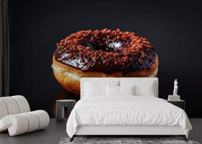 Sweet tooth satisfaction on black canvas Wall mural