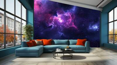 Vibrant colors of the galaxy at night Wall mural