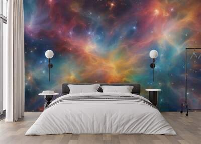 Vibrant cosmic background with rainbow elements Wall mural