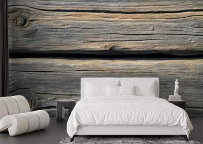 Weathered Wooden Planks with Knots and Grain Wall mural