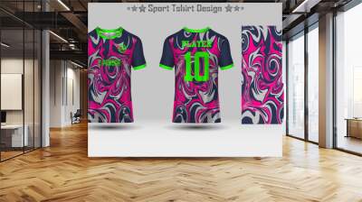 Abstract Football Jersey Geometric Pattern Mockup Template Sport T-shirt Design Wall mural