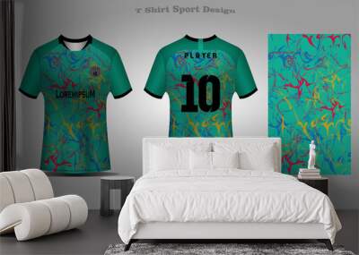 Abstract Football Jersey Template Sport T-shirt Design Wall mural