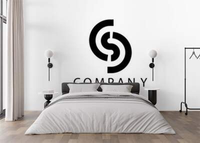 abstract initial letter CSD vector logo design Wall mural