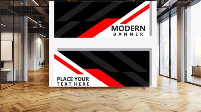 background modern banner geometric red design vector Wall mural