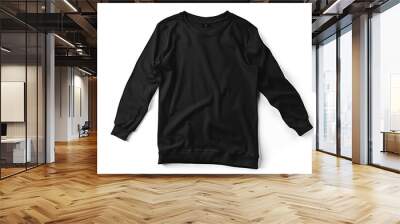 Mockup of black long sleeve tshirt isolated on white background Wall mural