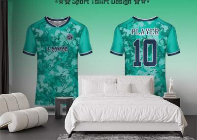 Soccer jersey mockup football jersey design sublimation sport t shirt design collection for racing, cycling, gaming, motocross Wall mural