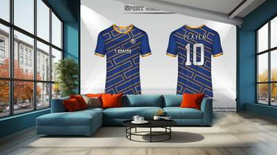 Soccer jersey mockup football jersey design sublimation sport t shirt design collection for racing, cycling, gaming, motocross Wall mural