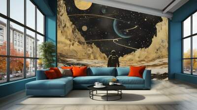 landscape with moon Wall mural