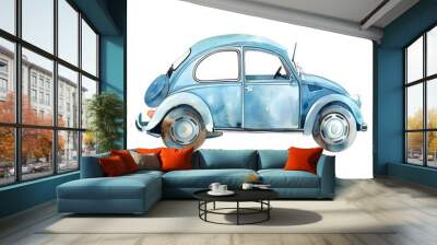 old car isolated on white Wall mural