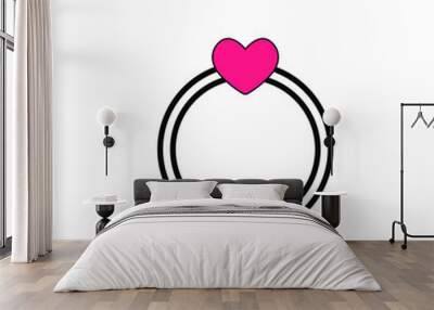 Ring Love Icon Wall mural