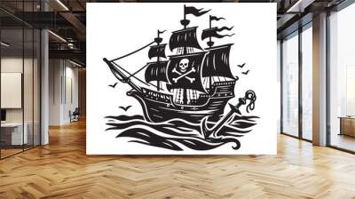 ship silhouette Wall mural