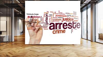 Arrested word cloud concept Wall mural