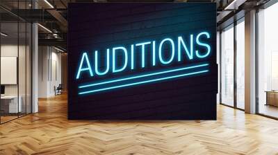 Audition neon sign on wall Wall mural