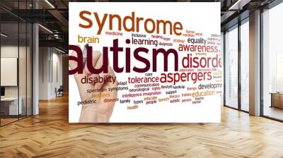 Autism word cloud Wall mural