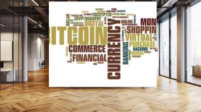 Bitcoin word cloud Wall mural