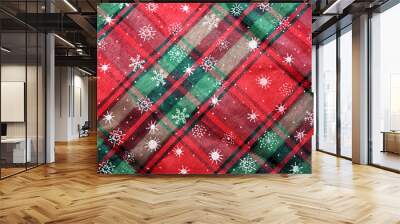 christmas red and green table cloth useful as a background Wall mural