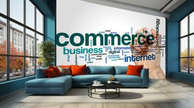 Commerce word cloud concept Wall mural