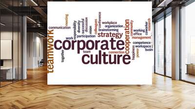 Corporate culture word cloud concept Wall mural