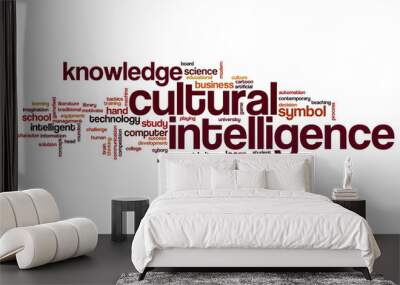 Cultural intelligence word cloud Wall mural