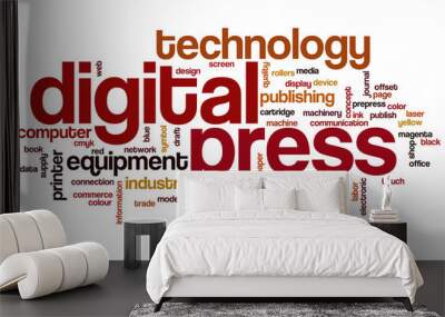 Digital press word cloud Wall mural