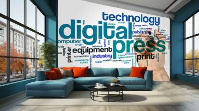 Digital press word cloud Wall mural