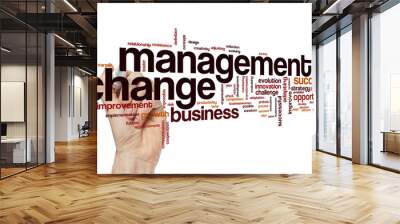 Management change word cloud Wall mural