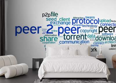 Peer 2 peerl symmetry word cloud Wall mural