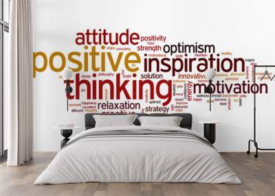 Positive thinking word cloud Wall mural