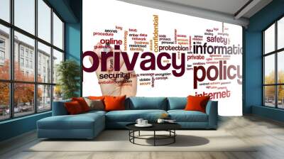 privacy policy word cloud Wall mural