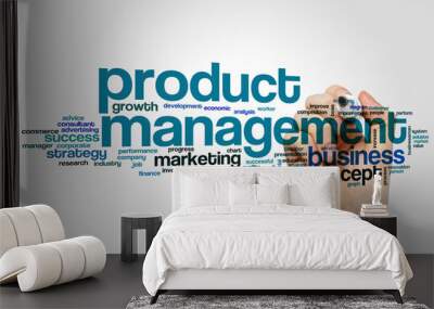 Product management word cloud concept Wall mural