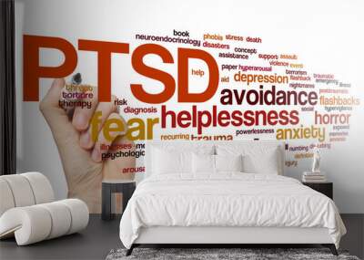 PTSD word cloud Wall mural