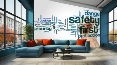 safety first word cloud Wall mural