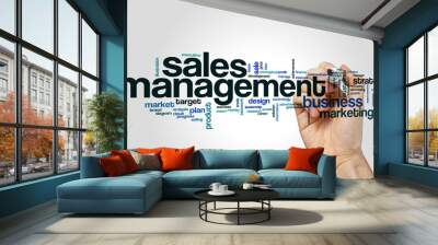 Sales management word cloud Wall mural