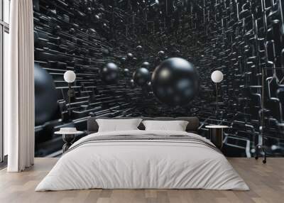 Sleek and professional futuristic wallpaper in modern minimal style, 2000s y2k style maximalism Wall mural