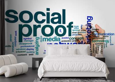 Social proof word cloud Wall mural