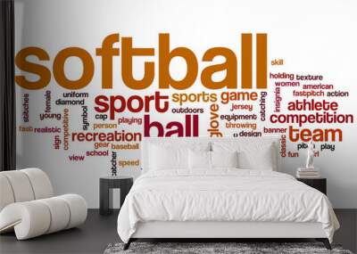 Softball word cloud Wall mural