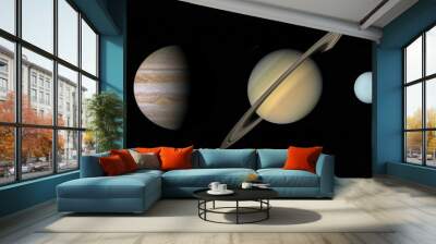 Solar system to scale Wall mural