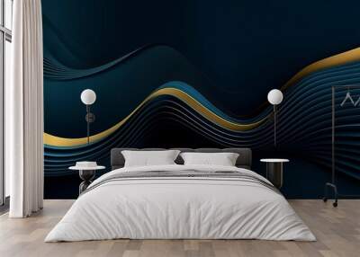 3d modern wave curve abstract presentation background. luxury paper cut background. abstract decorat Wall mural