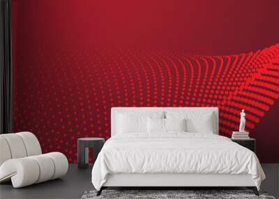 Red abstract background with halftone for backdrop or presentation Wall mural