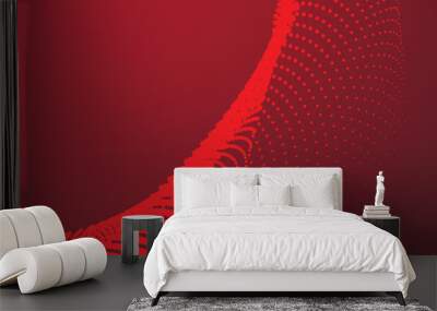 Red abstract background with halftone for backdrop or presentation Wall mural