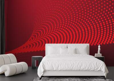 Red abstract background with halftone for backdrop or presentation Wall mural