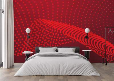 Red abstract background with halftone for backdrop or presentation Wall mural