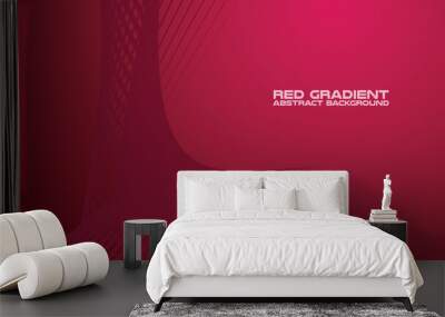 Red gradient with curve line abstract background for backdrop or presentation Wall mural