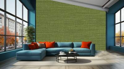 natural green linen texture, a seamless pattern for textile design or background Wall mural