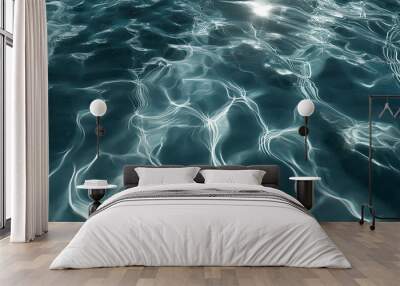 shimmering pool water texture with rippling caustics and shadow play Wall mural