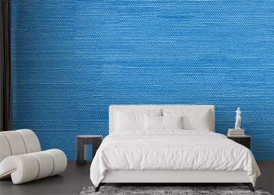 bright blue linen texture, a seamless pattern for textile design or background Wall mural