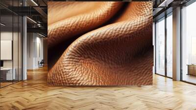 close-up of leather with a smooth finish, the focus is on the fine grain and natural variations, suitable for fashion or luxury advertisements Wall mural